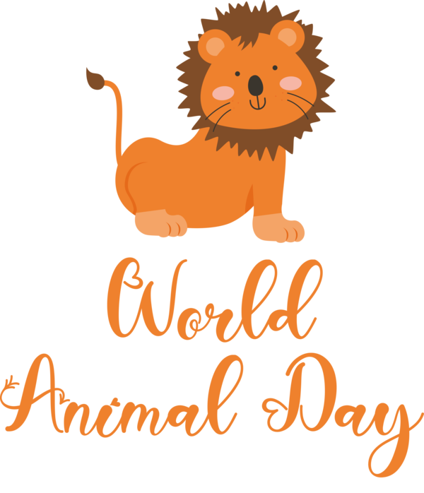 Transparent World Animal Day Cat small Lion for Animal Day for World Animal Day