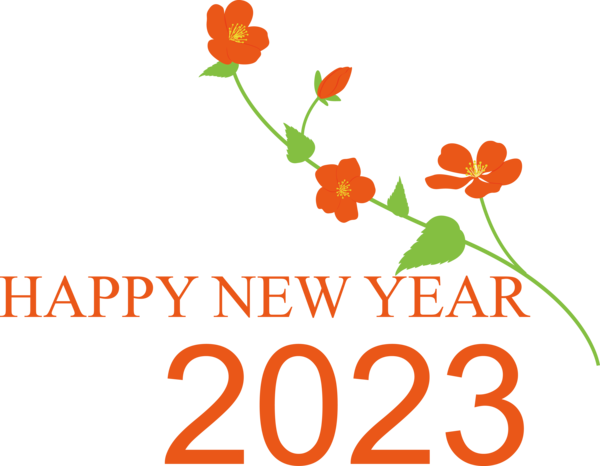 Transparent New Year Floral design Plant stem Madison for Happy New Year 2023 for New Year