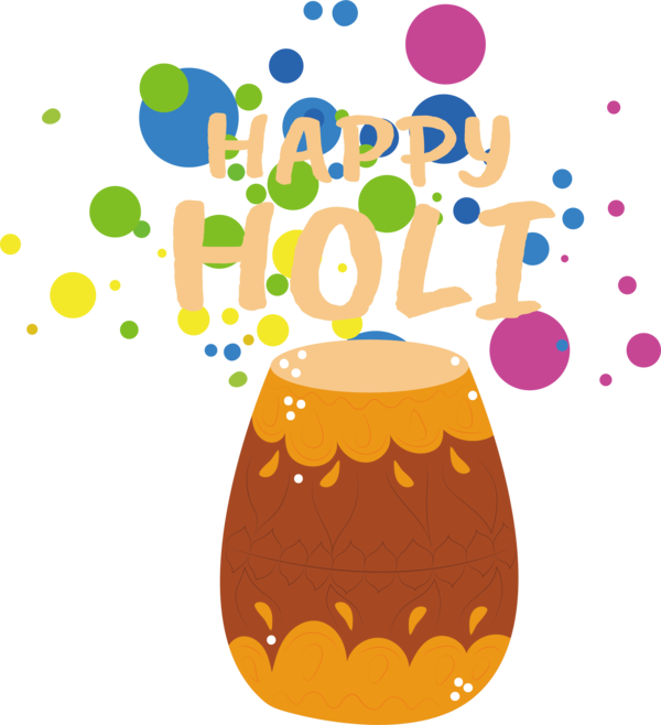 Transparent Holi Text Pattern Fruit for Happy Holi for Holi
