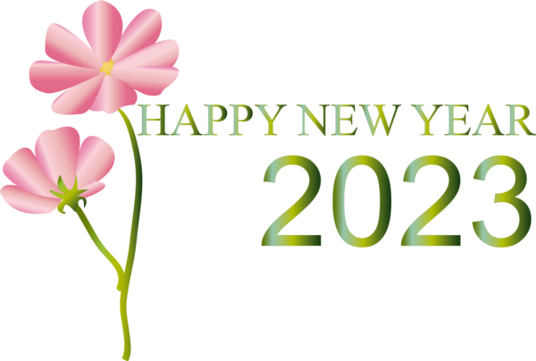 Transparent New Year Floral design New Deal Travel Cut flowers for Happy New Year 2023 for New Year