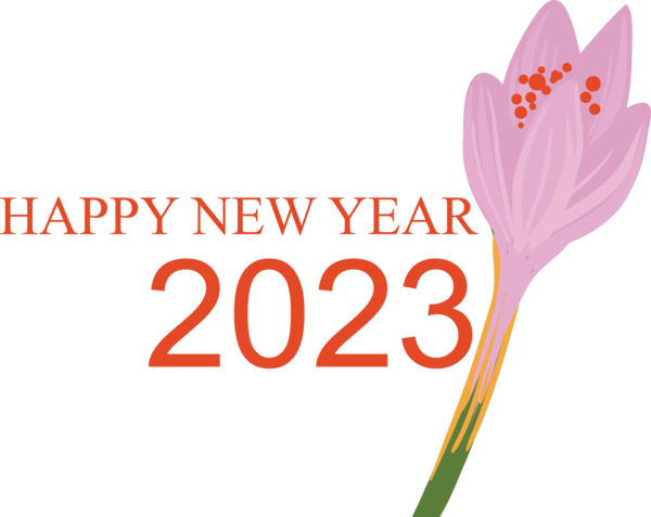 Transparent New Year Cut flowers Logo Gliding lizards for Happy New Year 2023 for New Year