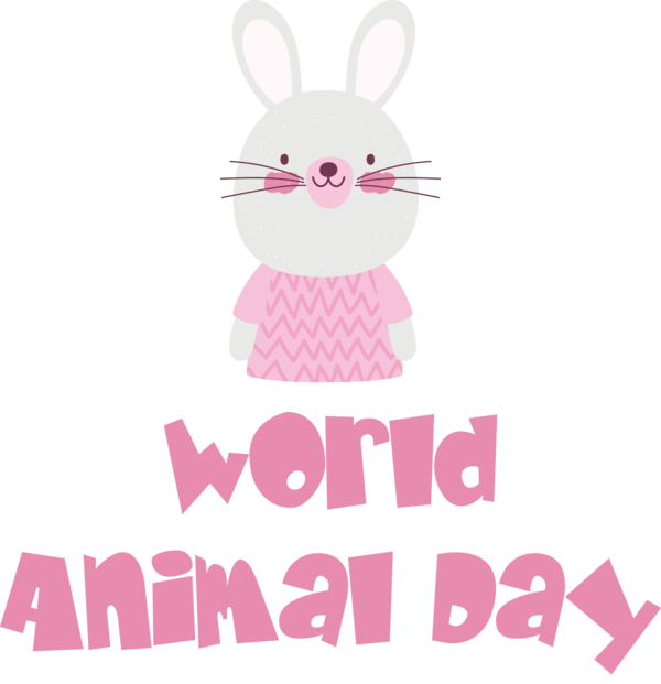 Transparent World Animal Day Hares Rabbit Easter Bunny for Animal Day for World Animal Day