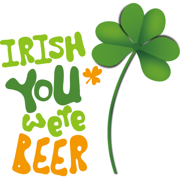 Transparent St. Patrick's Day Leaf Logo Plant stem for Green Beer for St Patricks Day