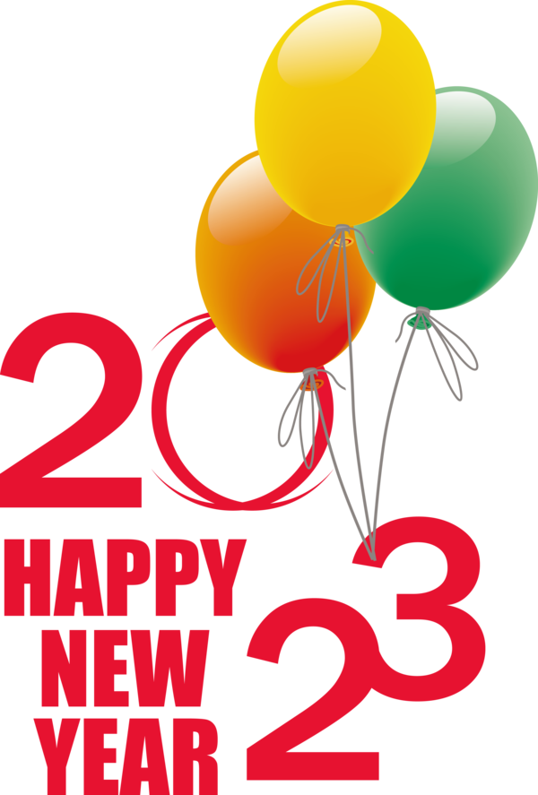 Transparent New Year Balloon Design Line for Happy New Year 2023 for New Year