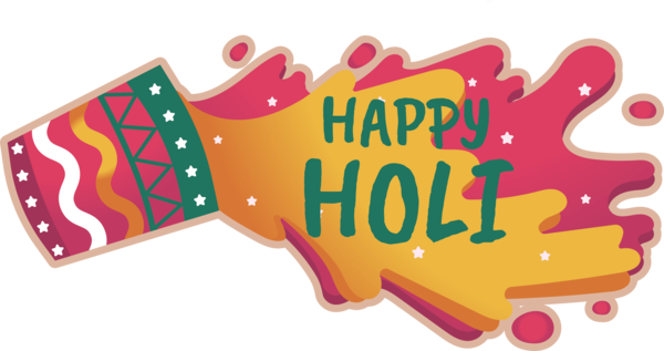 Transparent Holi Logo Cat Design for Happy Holi for Holi