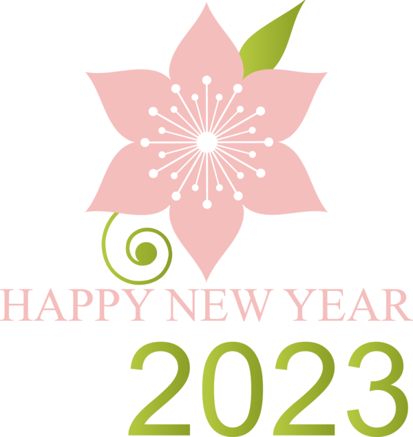 Transparent New Year Drawing Floral design Design for Happy New Year 2023 for New Year