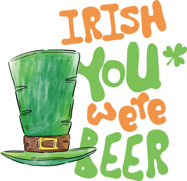 Transparent St. Patrick's Day Design Line Grasses for Green Beer for St Patricks Day
