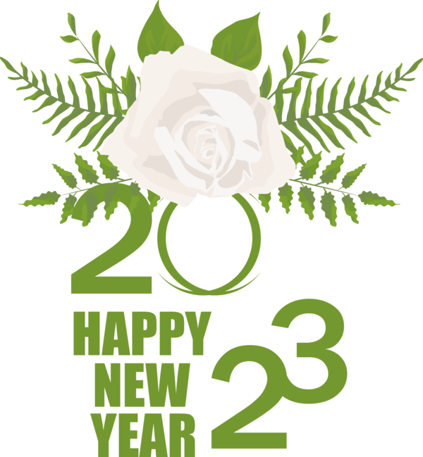 Transparent New Year Floral design Leaf Logo for Happy New Year 2023 for New Year