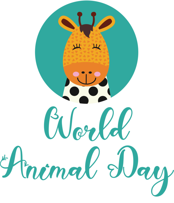 Transparent World Animal Day Design Cartoon Logo for Animal Day for World Animal Day