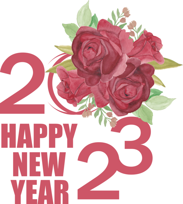 Transparent New Year Floral design Flower bouquet Flower for Happy New Year 2023 for New Year