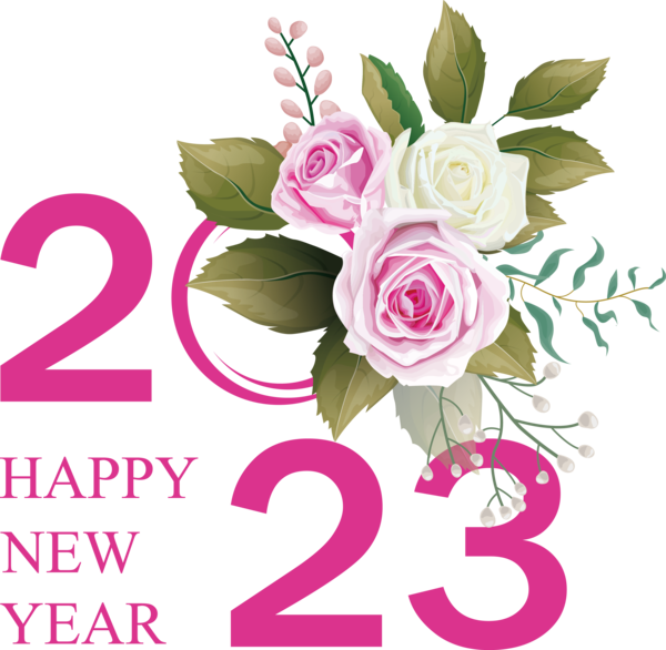Transparent New Year Wedding Invitation Flower Invitation for Happy New Year 2023 for New Year