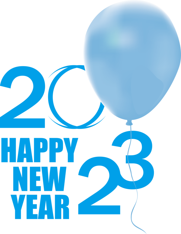 Transparent New Year Human Balloon Logo for Happy New Year 2023 for New Year
