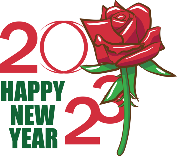 Transparent New Year Garden roses Floral design Rose for Happy New Year 2023 for New Year