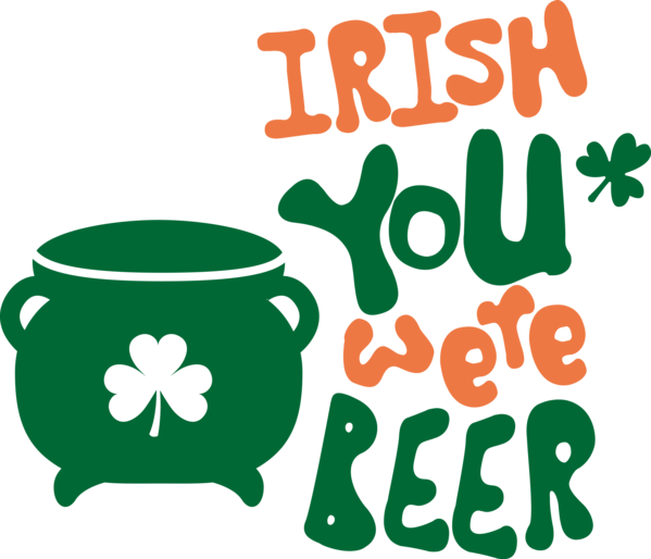 Transparent St. Patrick's Day Logo Symbol Design for Green Beer for St Patricks Day
