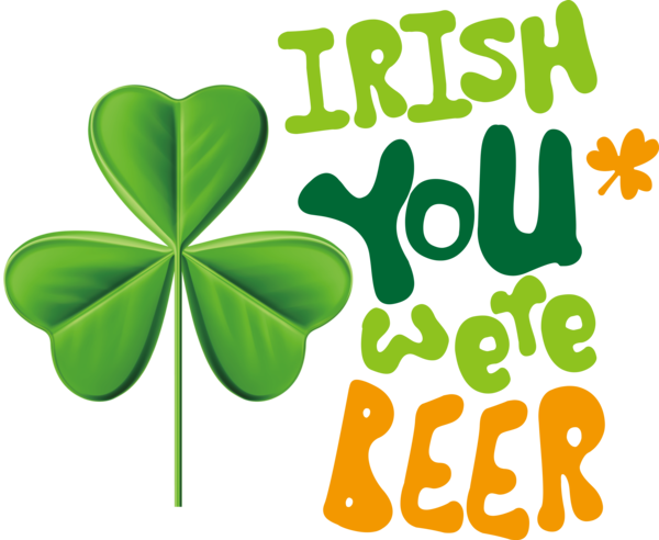 Transparent St. Patrick's Day Leaf Logo Shamrock for Green Beer for St Patricks Day