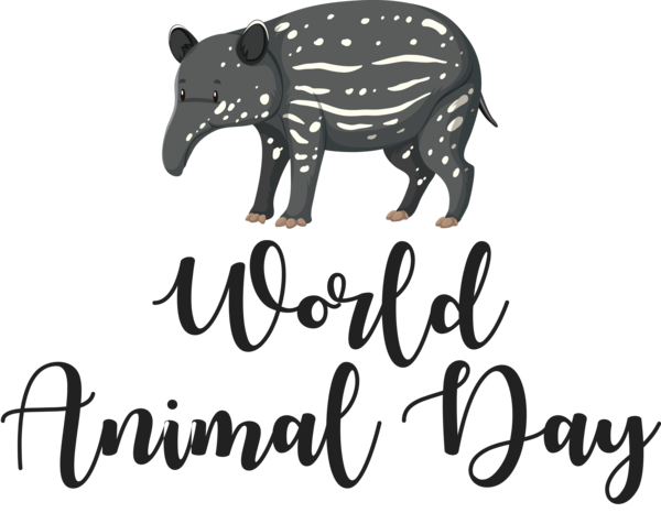 Transparent World Animal Day Malayan tapir Tiger Deer for Animal Day for World Animal Day