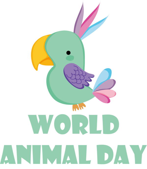 Transparent World Animal Day Easter Bunny Birds Cartoon for Animal Day for World Animal Day