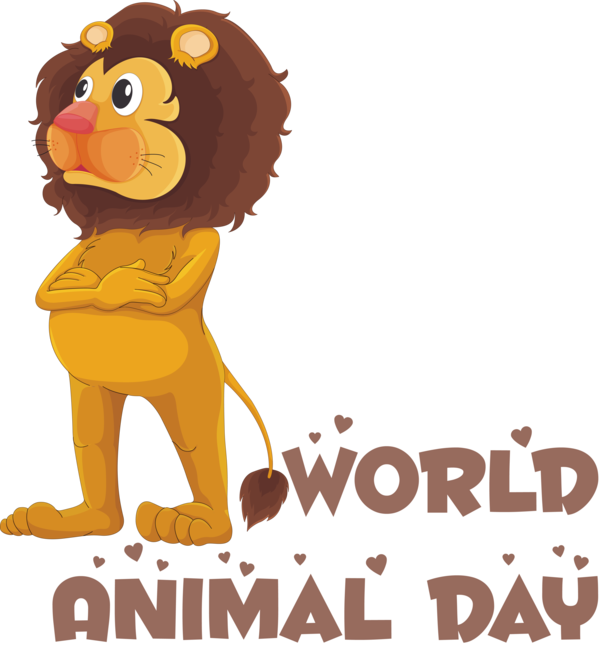 Transparent World Animal Day Lion Cat-like Cat for Animal Day for World Animal Day