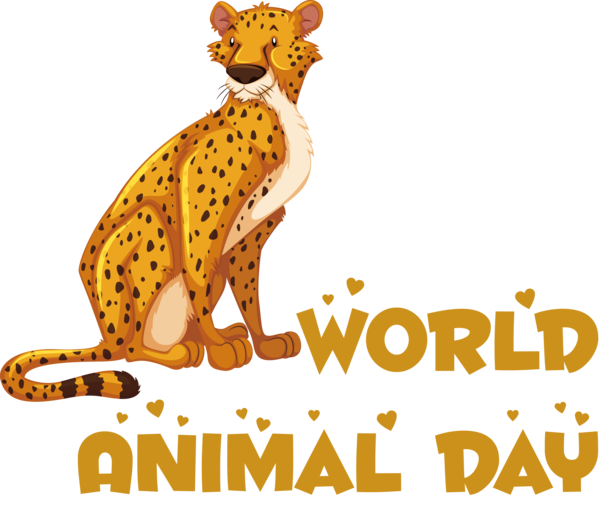 Transparent World Animal Day Cheetah Giraffe Cartoon for Animal Day for World Animal Day
