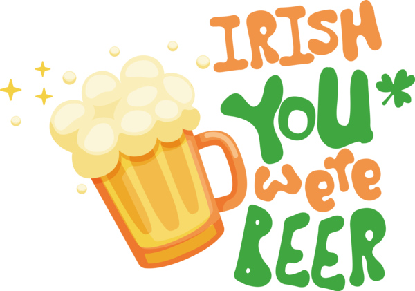 Transparent St. Patrick's Day Design Logo Commodity for Green Beer for St Patricks Day
