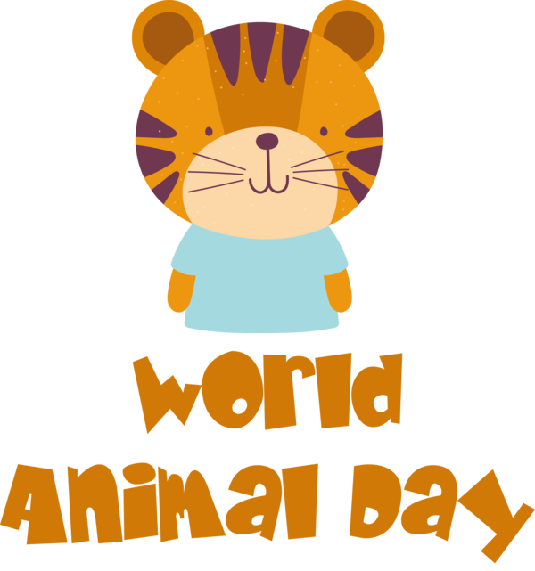 Transparent World Animal Day Cat Cartoon Design for Animal Day for World Animal Day