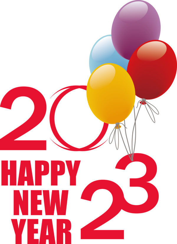 Transparent New Year Logo India Balloon for Happy New Year 2023 for New Year