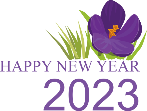 Transparent New Year Cut flowers Floral design Logo for Happy New Year 2023 for New Year
