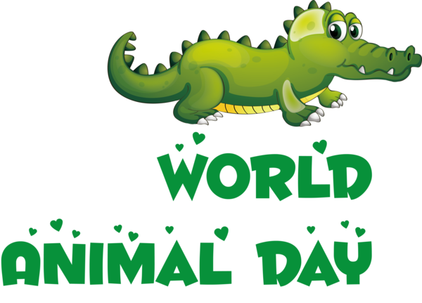 Transparent World Animal Day Crocodiles Cartoon Logo for Animal Day for World Animal Day
