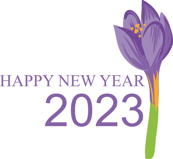 Transparent New Year Flower Gliding lizards Logo for Happy New Year 2023 for New Year