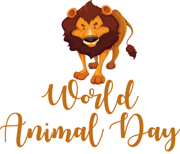 Transparent World Animal Day Lion Cartoon Logo for Animal Day for World Animal Day
