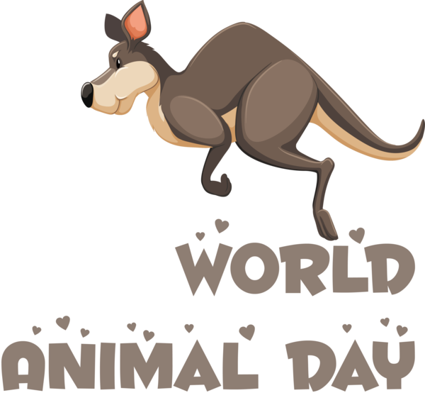 Transparent World Animal Day Dog Macropods Kangaroo for Animal Day for World Animal Day