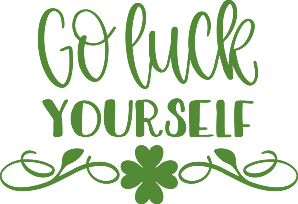 Transparent St. Patrick's Day Leaf Logo Plant stem for Go Luck for St Patricks Day