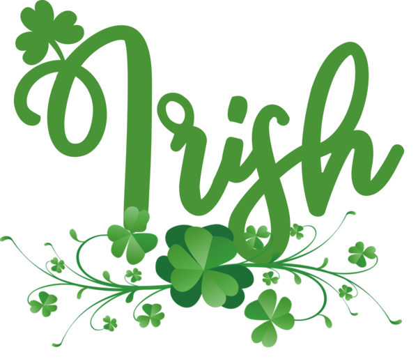 Transparent St. Patrick's Day Four-leaf clover Shamrock Design for Irish for St Patricks Day