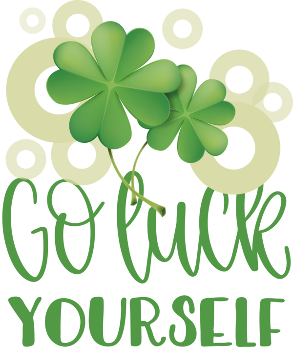 Transparent St. Patrick's Day Leaf Floral design Shamrock for Go Luck for St Patricks Day