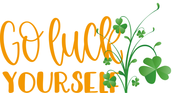 Transparent St. Patrick's Day Leaf Floral design Logo for Go Luck for St Patricks Day