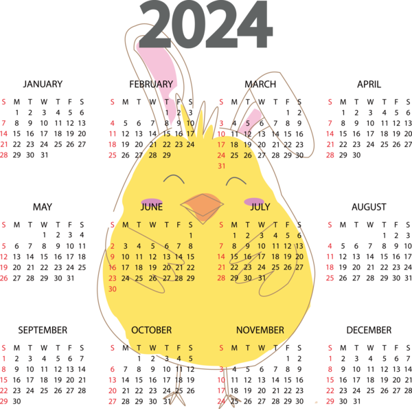 Transparent New Year calendar Calendar year Week for Printable 2024 Calendar for New Year