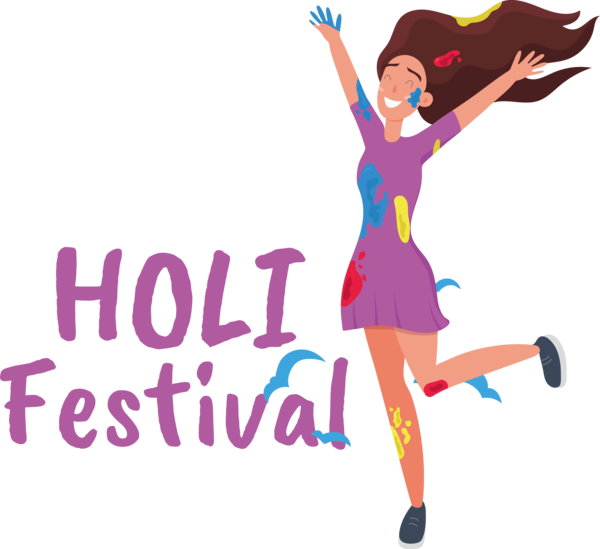 Transparent Holi Clothing Cartoon Joint for Happy Holi for Holi