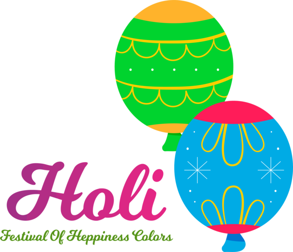 Transparent Holi Logo Line Plant for Happy Holi for Holi