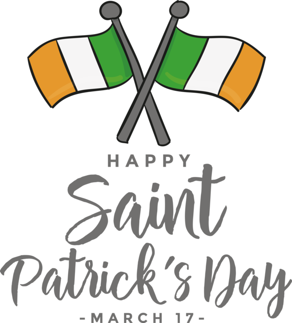 Transparent St. Patrick's Day Logo Line Symbol for Saint Patrick for St Patricks Day