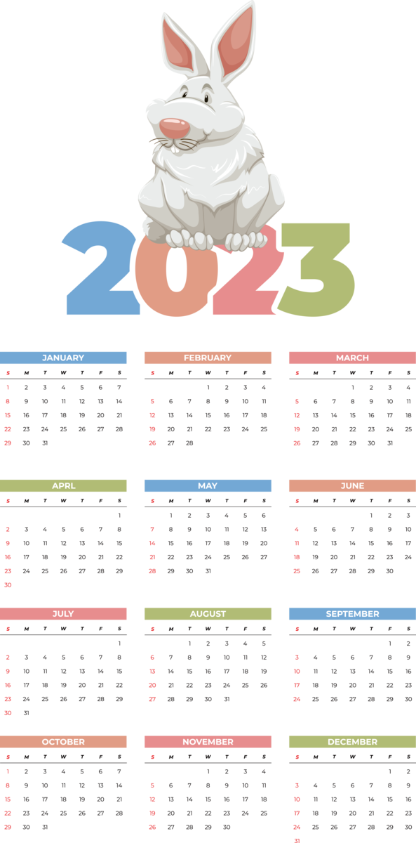 Transparent New Year calendar Vector 2023 for Printable 2023 Calendar for New Year