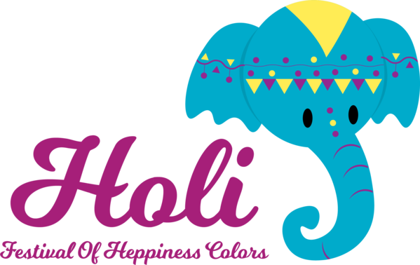 Transparent Holi Elephants Logo Design for Happy Holi for Holi
