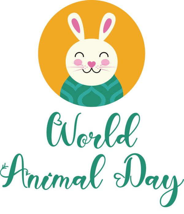 Transparent World Animal Day Easter Bunny Logo Rabbit for Animal Day for World Animal Day