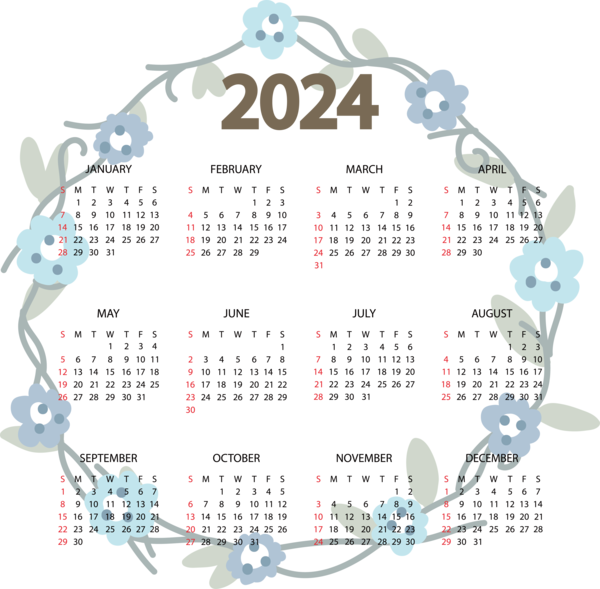 Transparent New Year Aztec sun stone 2023 NEW YEAR calendar for Printable 2024 Calendar for New Year