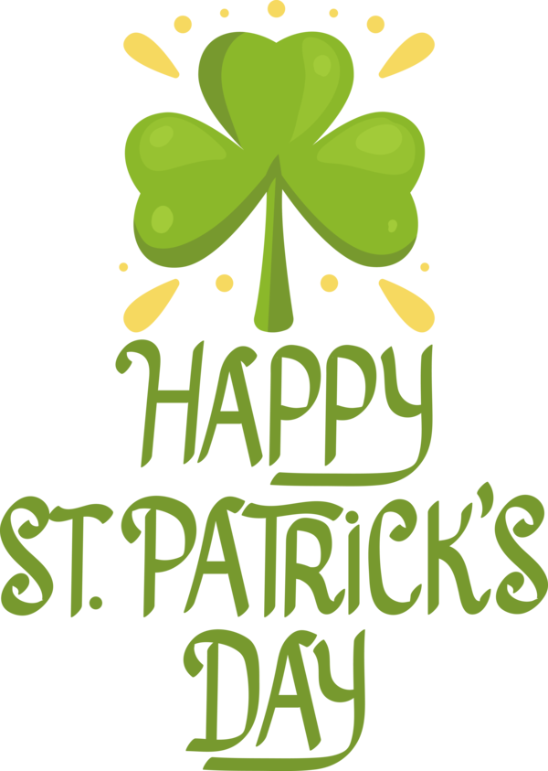 Transparent St. Patrick's Day Logo Leaf Symbol for Saint Patrick for St Patricks Day
