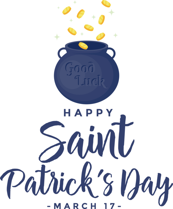 Transparent St. Patrick's Day Logo Calligraphy Line for Saint Patrick for St Patricks Day
