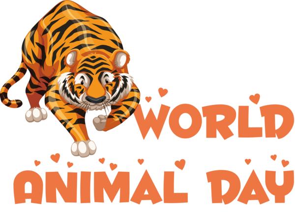 Transparent World Animal Day Tiger Cat-like Cat for Animal Day for World Animal Day