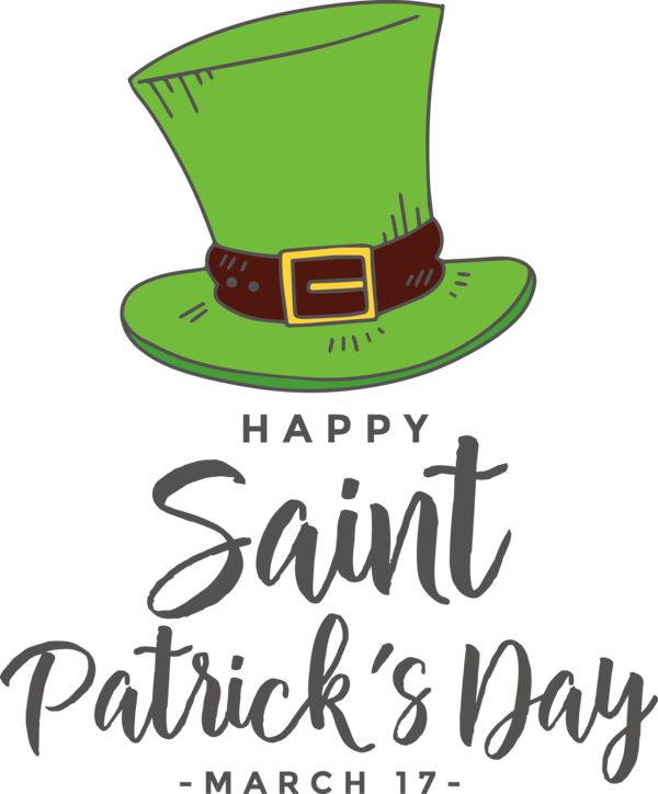 Transparent St. Patrick's Day Logo Hat Design for Saint Patrick for St Patricks Day