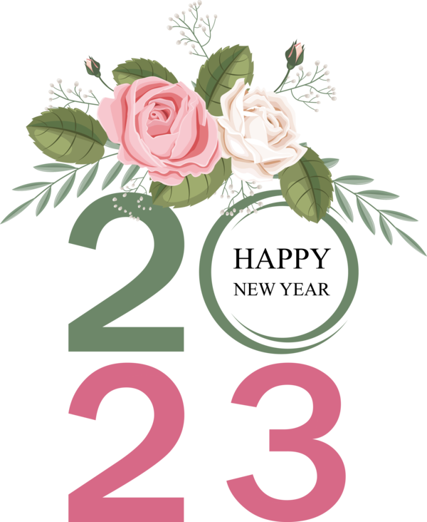 Transparent New Year Rhode Island School of Design (RISD) Design Floral design for Happy New Year 2023 for New Year