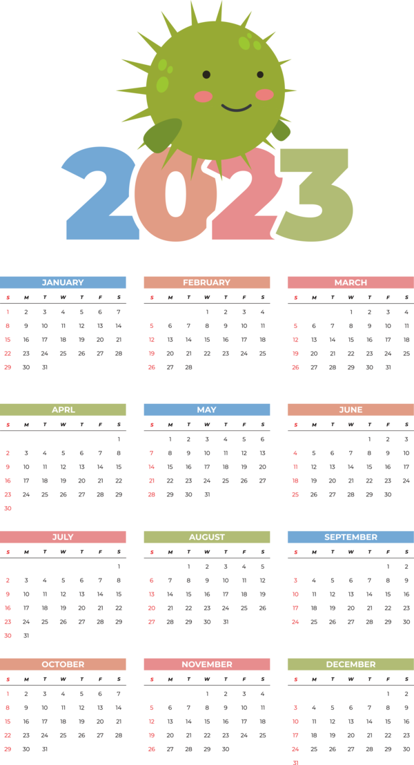 Transparent New Year January calendar! 2023 NEW YEAR calendar for Printable 2023 Calendar for New Year