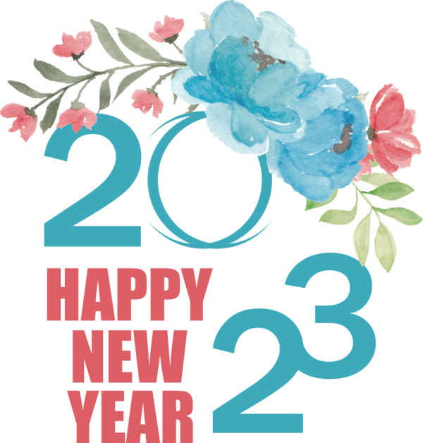 Transparent New Year Floral design Cut flowers Flower for Happy New Year 2023 for New Year